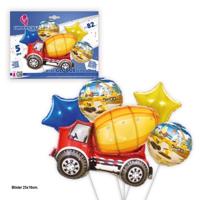 BOUQUETS GLOBOS CAMION MEZCLADOR 5 PZAS