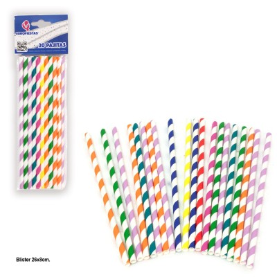 PAJITAS CARTON MULTICOLOR 20 UND