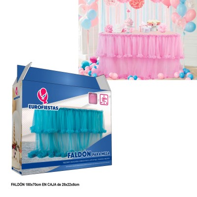FALDON DE TUL ROSA 180 X 70 CM