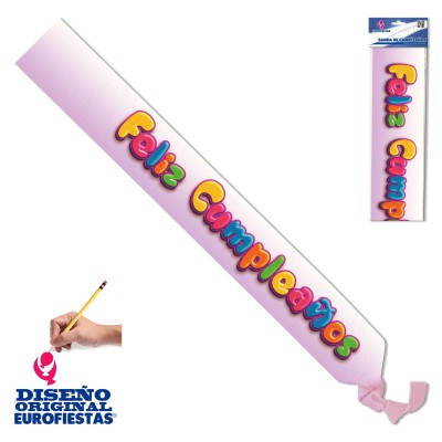 BANDA FELIZ CUMPLE LETRAS MULTICOLOR