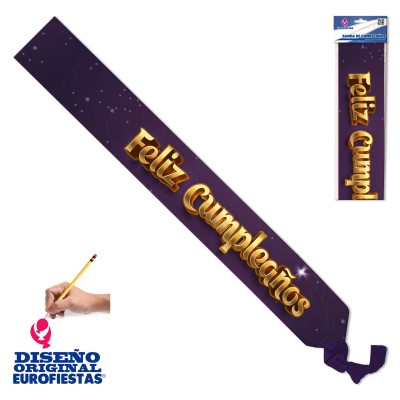 BANDA MORADA LETRAS ORO