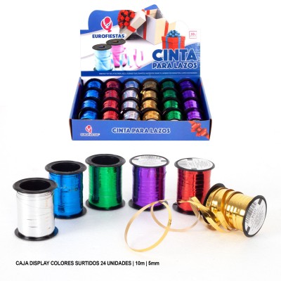 ROLLO CINTA LAZO METALIZADO 10 MTRS