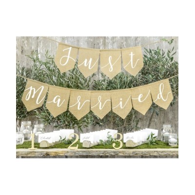 BANDERIN BANNER ¨JUST MARRIED¨ CRUDO