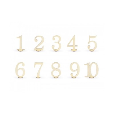 NUMEROS MESA MADERA 10 PZAS