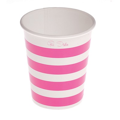 VASOS CARTON RAYAS FUCSIA 8 UND
