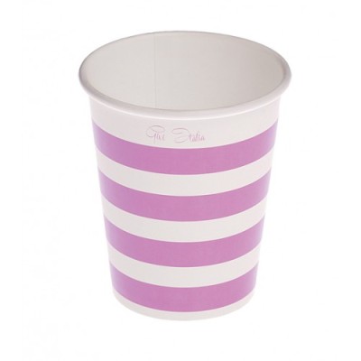 VASOS RAYAS LILA 8 UND