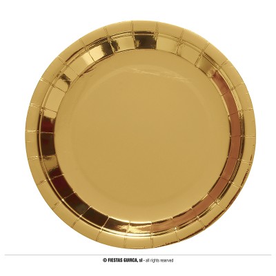 PLATO CARTON ORO 23 CM 6 UND