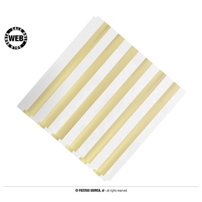 SERVILLETAS LINEAS ORO 33 CM 12 UND