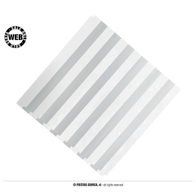 SERVILLETAS LINEAS PLATA 33 CM 12 UND