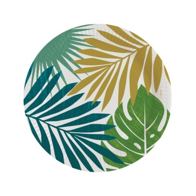 PLATOS 23CM HOJAS TROPICAL 8 UND