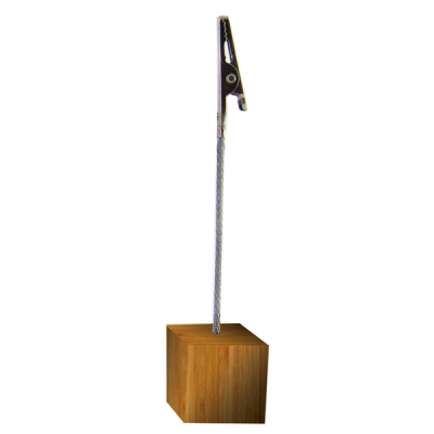SOPORTE PORTA ETIQUETAS MADERA + PINZA
