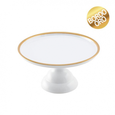 STAND MELAMINA BLANCA/ ORO 23 CM