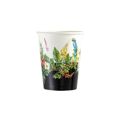 VASO CARTON JUNGLA TROPICAL 250 CC 8 UND