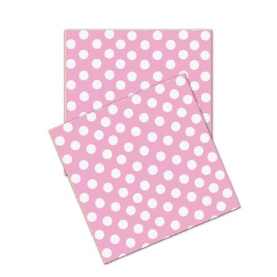 SERVILLETA TOPOS ROSA 33 CM 20 UND