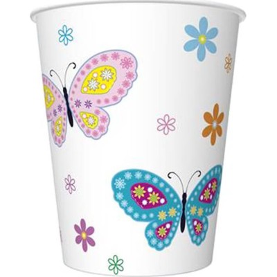 VASOS CARTON MARIPOSA 8 UND