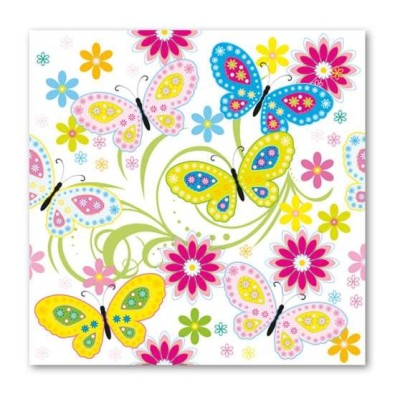 SERVILLETAS MARIPOSAS 33 CM 20 UND