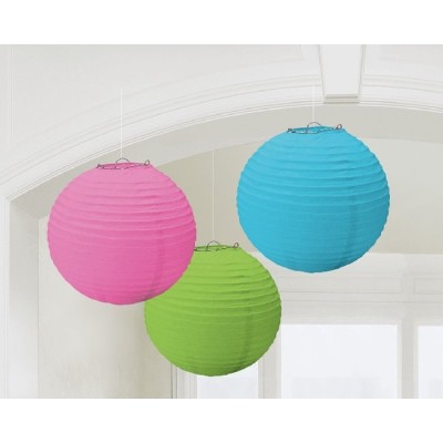 FAROLILLOS PAPEL MULTICOLOR 24 CM 3 UND