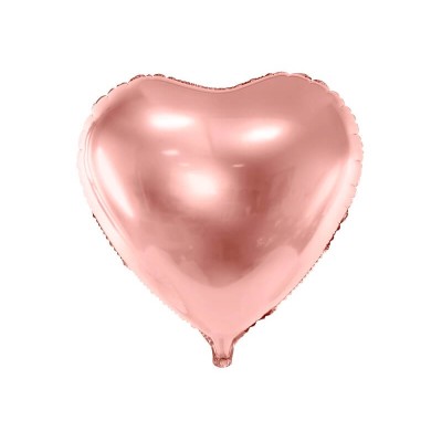 GLOBO FOIL CORAZON ROSA ORO 18'