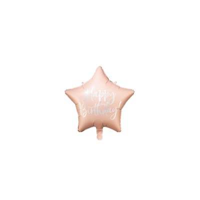GLOBO  FOIL ESTRELLA ROSA ORO HBDAY 18'