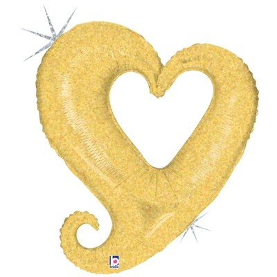GLOBO CORAZON HUECO ORO 94 CM