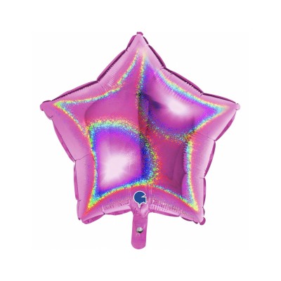GLOBO ESTRELLA FUCSIA BRILLANTE 46 CM