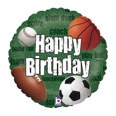 GLOBO FOIL HAPPY BDAY DEPORTES 18'