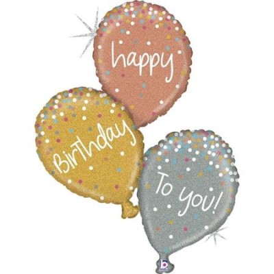 GLOBO TRIO GLOBOS HAPPY BDAY 40'