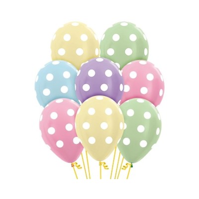GLOBOS LATEX SATIN TOPOS BLANCOS 12 UND