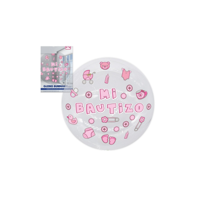 GLOBO BURBUJA MI BAUTIZO ROSA