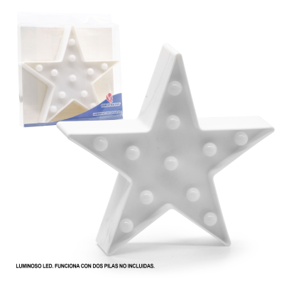 FIGURA LED ESTRELLA 17 CM BLANCA