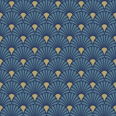 SERVILLETAS ART DECO AZUL & ORO 33 CM