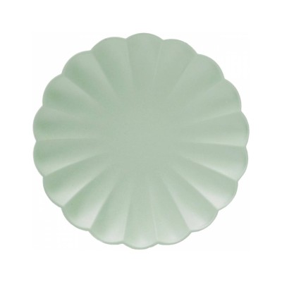 PLATOS CARTON VERDE MENTA 20 CM 8 UND
