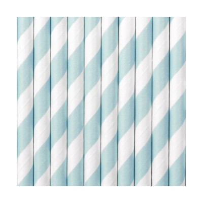 PAJITA CARTON LINEAS CELESTE 10 UND