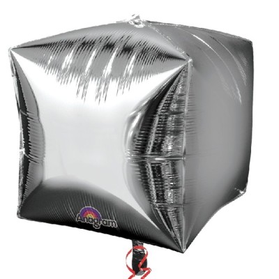 GLOBO FORMA CUBO PLATA