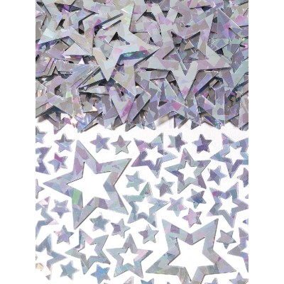 CONFETTI ESTRELLA PLATA DIF. TAMAÑOS