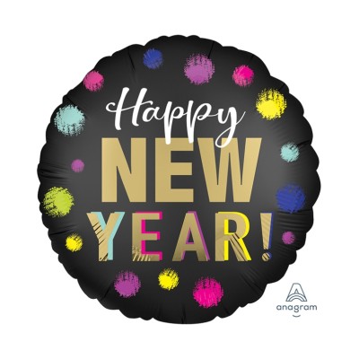 GLOBO HAPPY NEW YEAR PUNTOS SATIN 18'