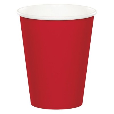 VASOS CARTON COMPOSTABLE ROJO 12 UND