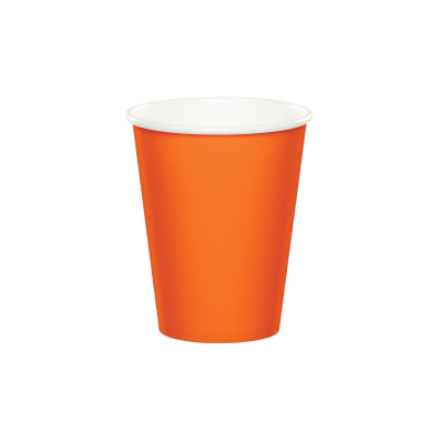 VASOS CARTON COMPOSTABLE NARANJA 12 UND