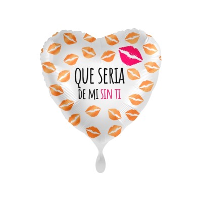 GLOBO FOIL CORAZON ¨QUE SERIA DE MI SIN TI¨18'