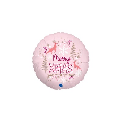 GLOBO FOIL NAVIDAD ROSA 18'
