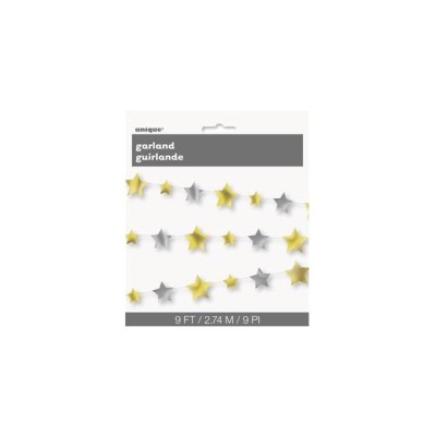 GUIRNALDA ESTRELLAS PLATA Y ORO 2.74 MTR