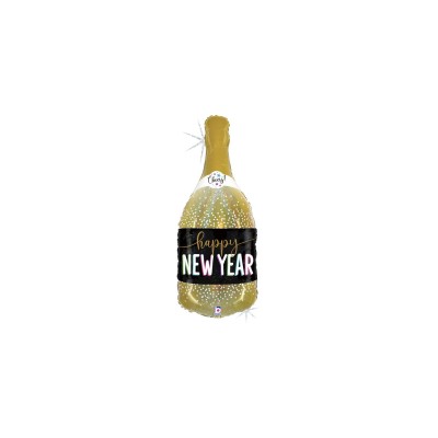 GLOBO BOTELLA CHAMPANGE AÑO NUEVO 80 CM