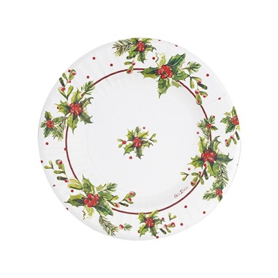 PLATOS HOLLY XMAS 21 CM 8 UND
