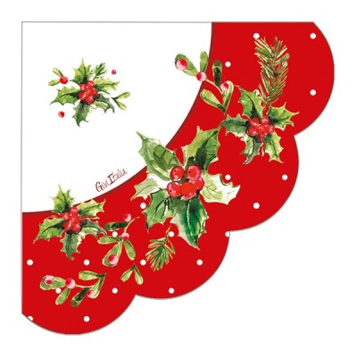SERVILLETAS HOLLY XMAS 16 UND