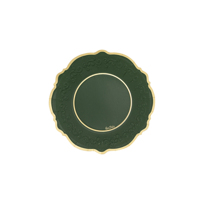 PLATOS VERDE & ORO 27 CM 8 UND