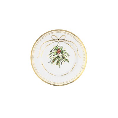 PLATOS MERRY GOLD XMAS 21 CM 8 UND
