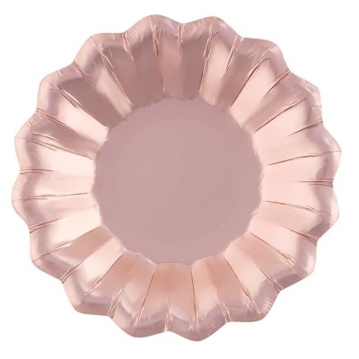 PLATOS ROSA ORO 21 CM 8 UND
