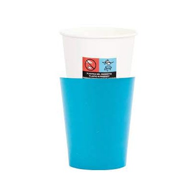 VASOS CARTON TURQUESA 8 UND