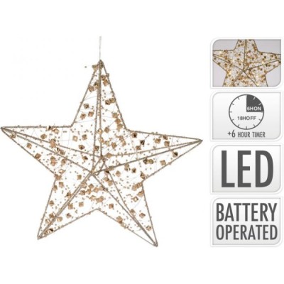 ESTRELLA 20 LED ORO 30 CM