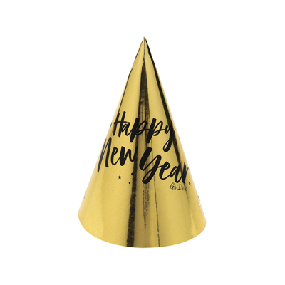 GORROS ORO HAPPY NEW YEAR 6 UND